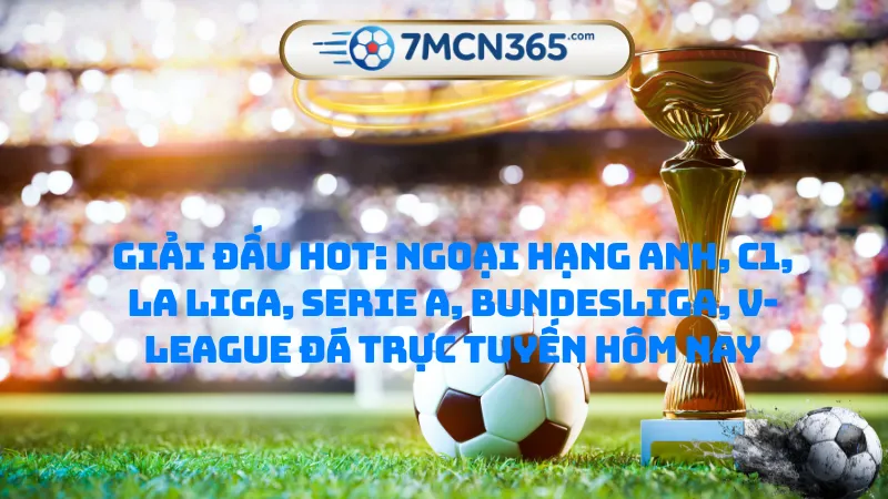 Giải đấu hot Ngoại hạng Anh, C1, La Liga, Serie A, Bundesliga, V-League